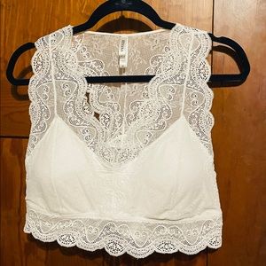 Zenana White Lace Bralette